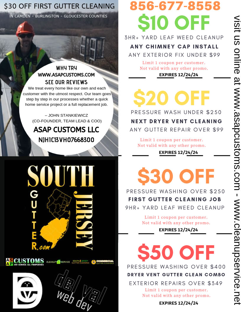 South Jersey Gutter Cleaners Repairs and Home Service Discounts